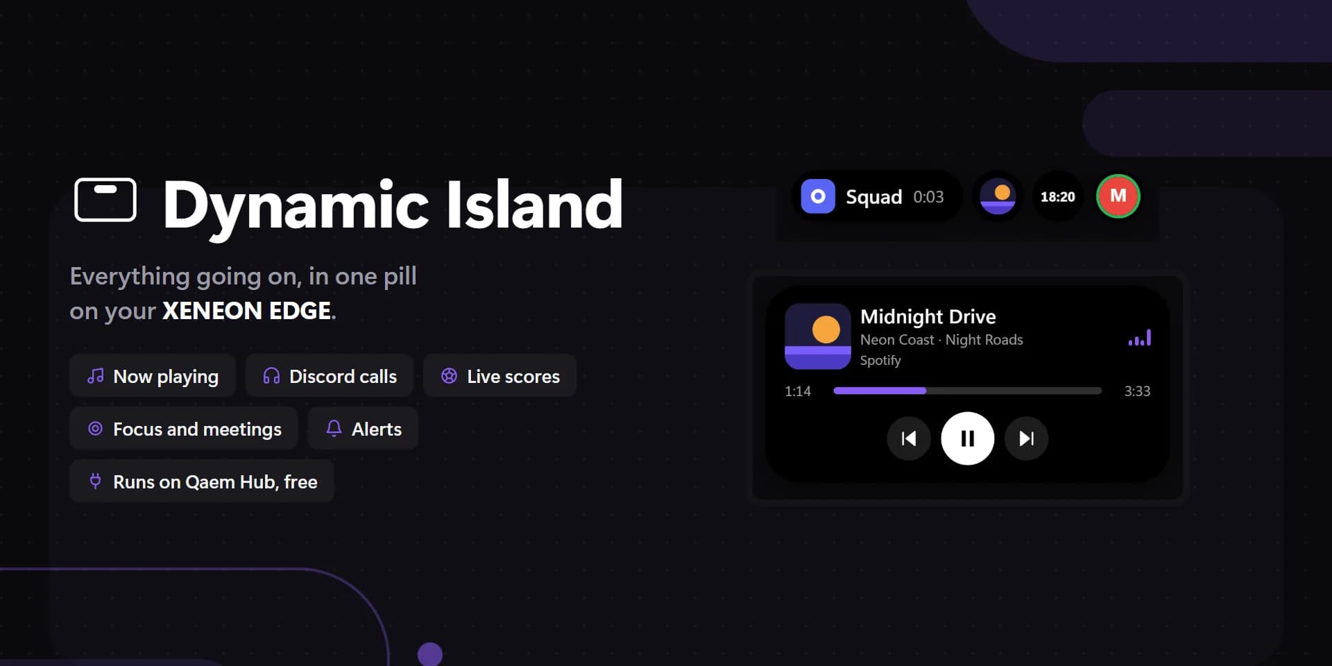 Dynamic Island on a XENEON EDGE