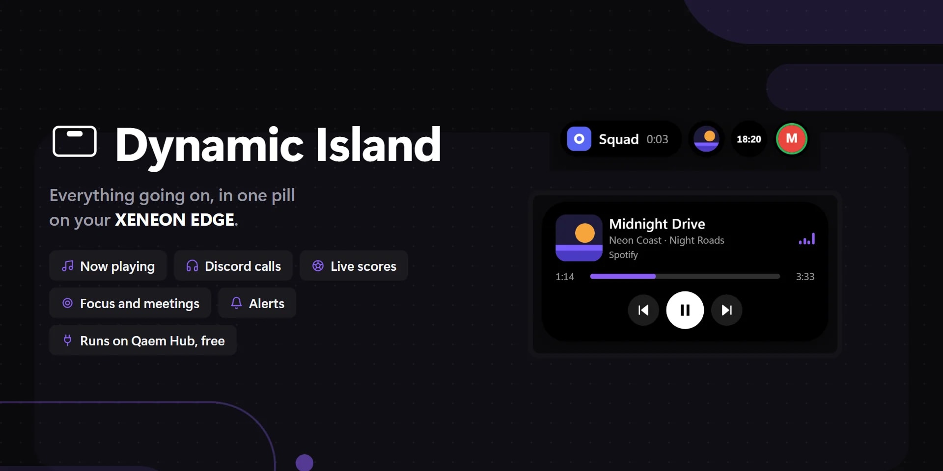 Dynamic Island on a XENEON EDGE