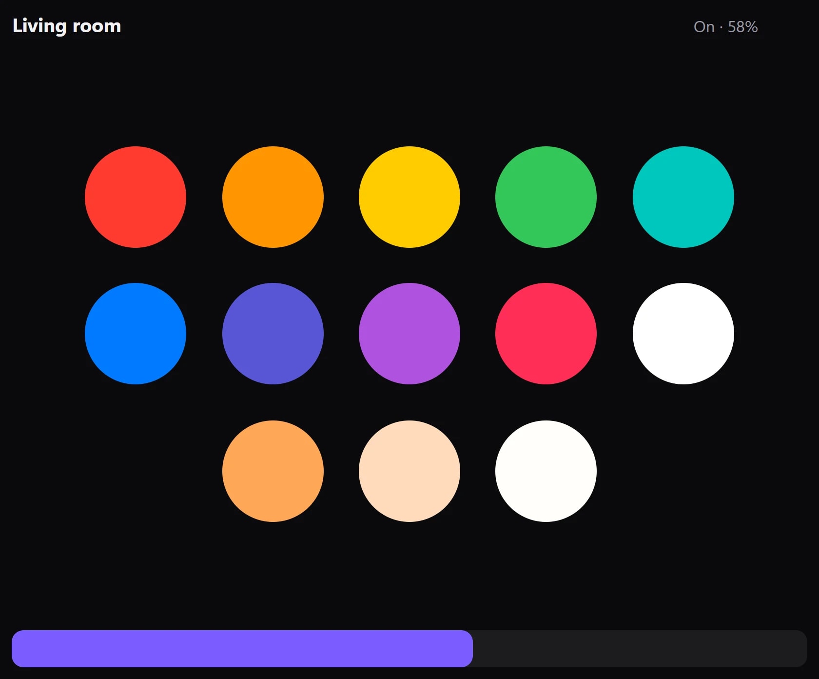 A colour palette for one light