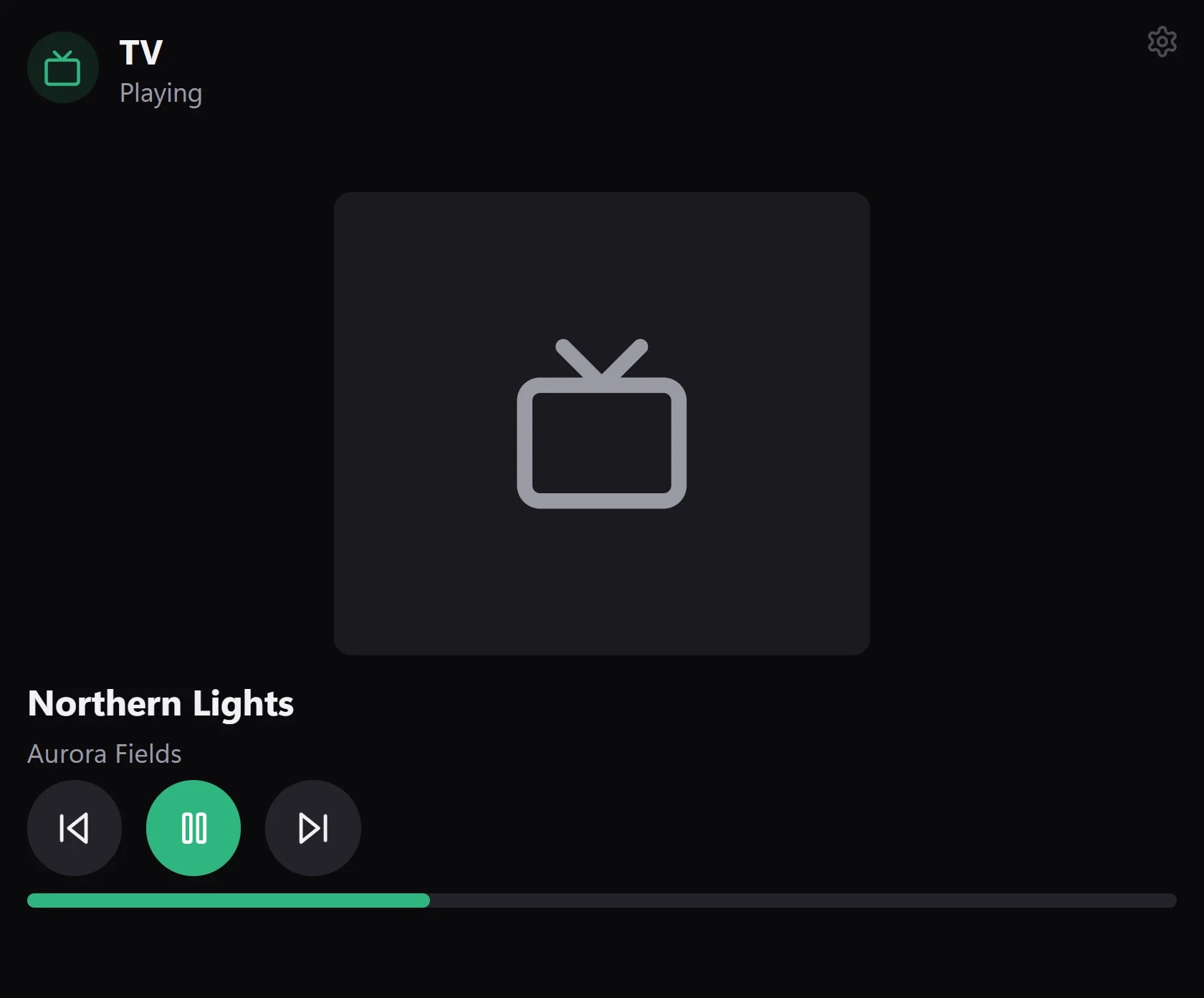 Media control with play, skip and progress