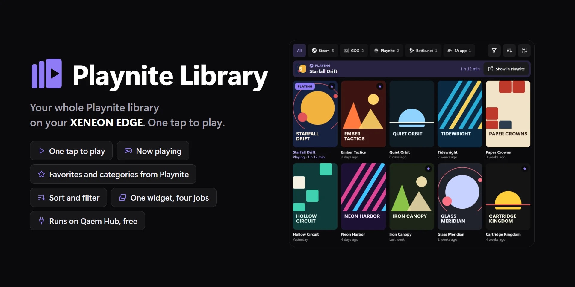 Your Playnite library across the Edge