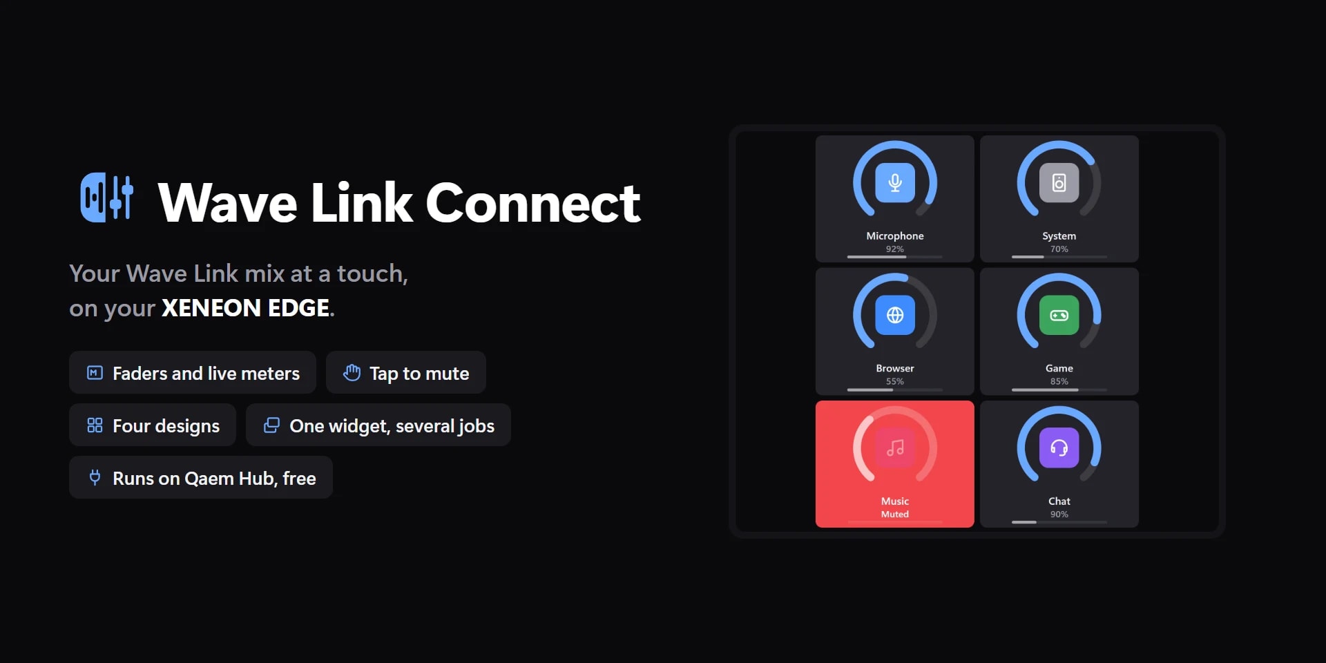 Wave Link Connect on a XENEON EDGE
