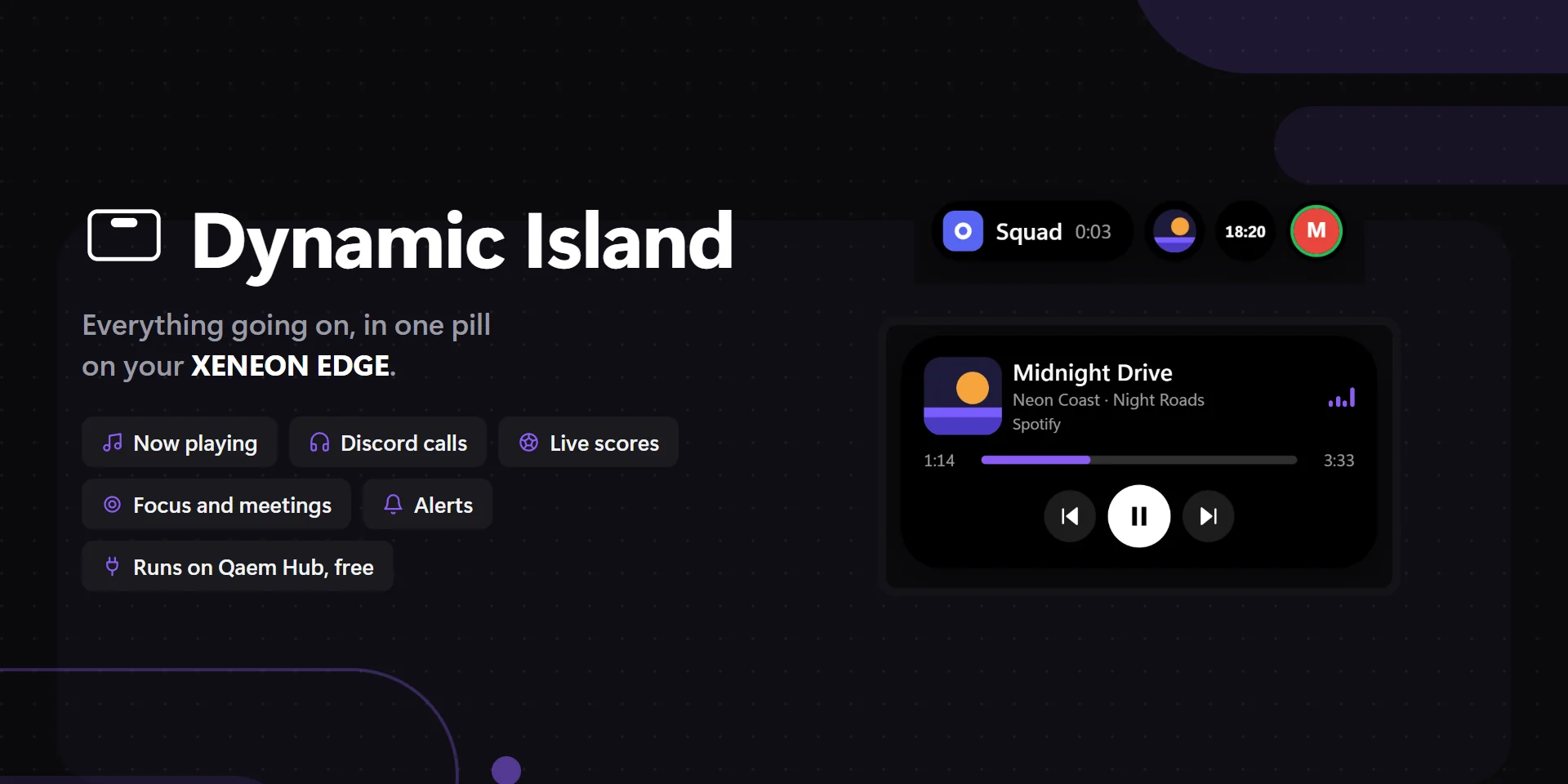 Dynamic Island on a XENEON EDGE