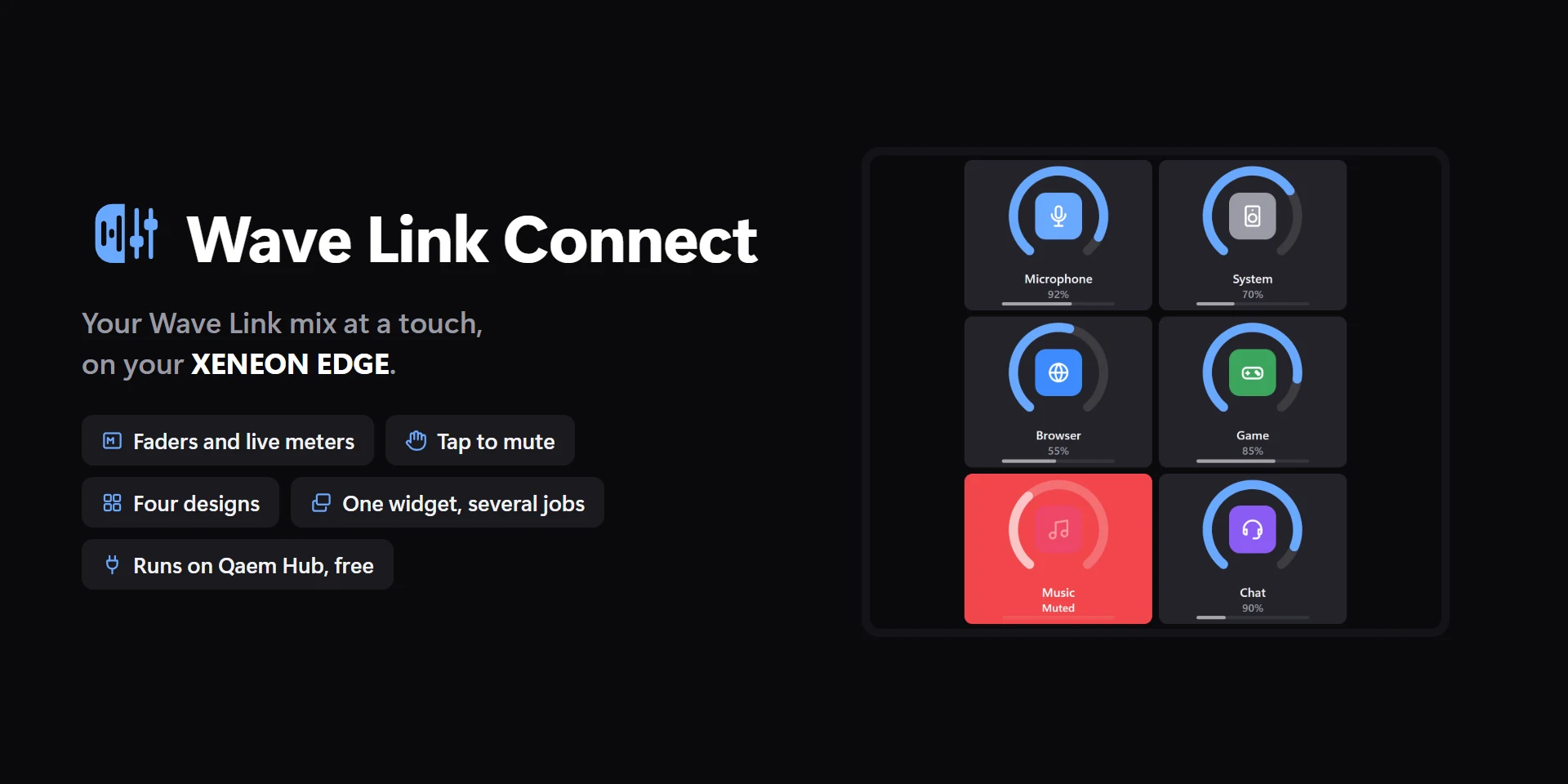 Wave Link Connect on a XENEON EDGE